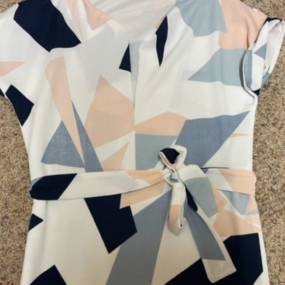 PatPat White with Geometric Design Midi Dress - S - Picture 4 of 8